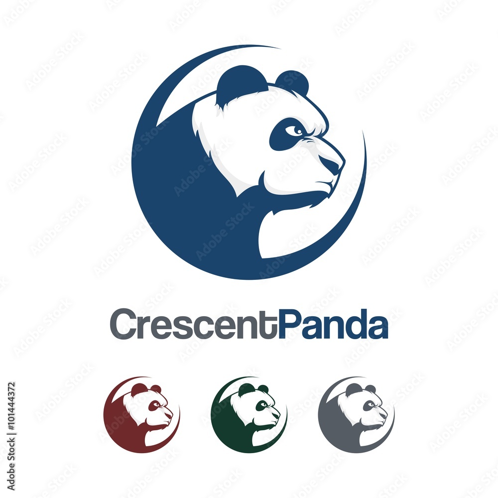 Fototapeta premium Panda Logo - Panda, Crescent, Cool, Design Logo Vector