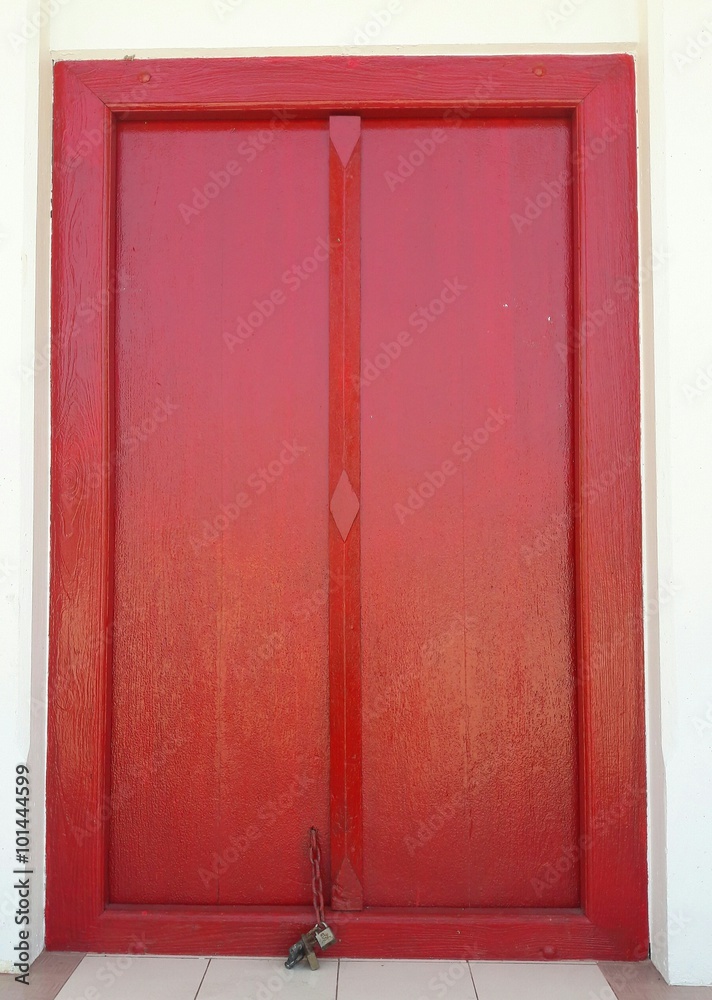 Wooden door  in the temple