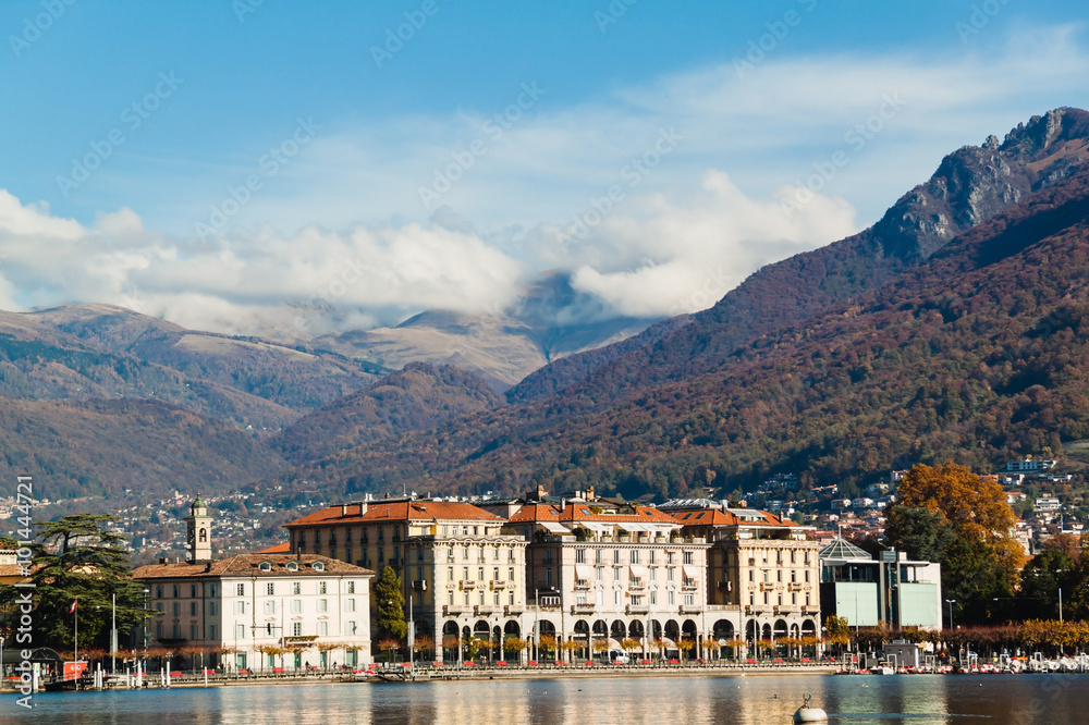 Panoramic view on Lugano lake, Switzerland