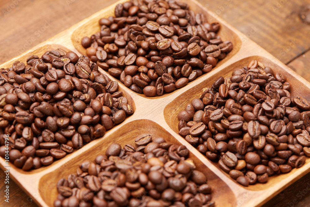 coffee beans on a platter coffee beans on a platter