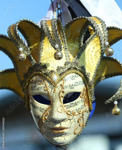 Venice Italy golden carnival mask