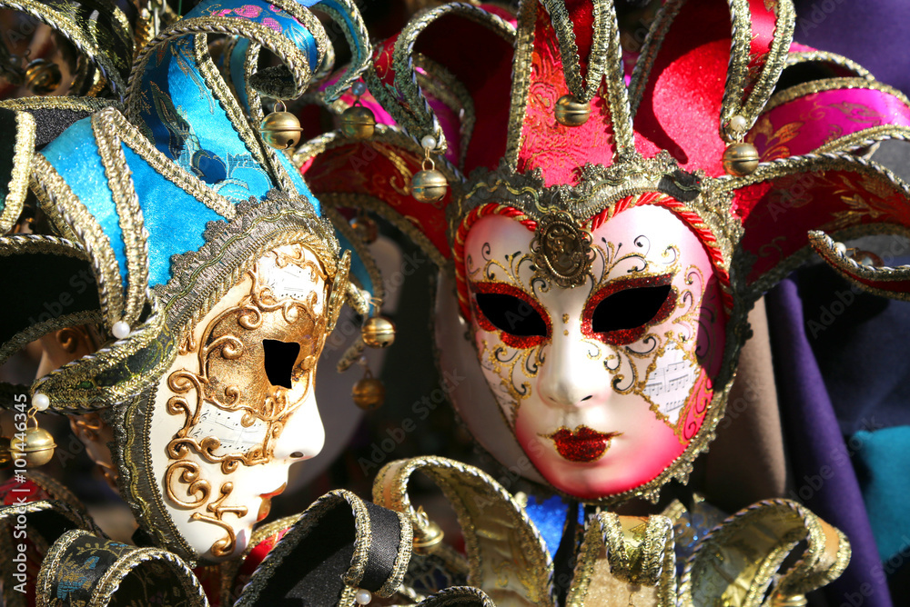 Fotografie carnival masks for masquerade during the celebrations in Venice