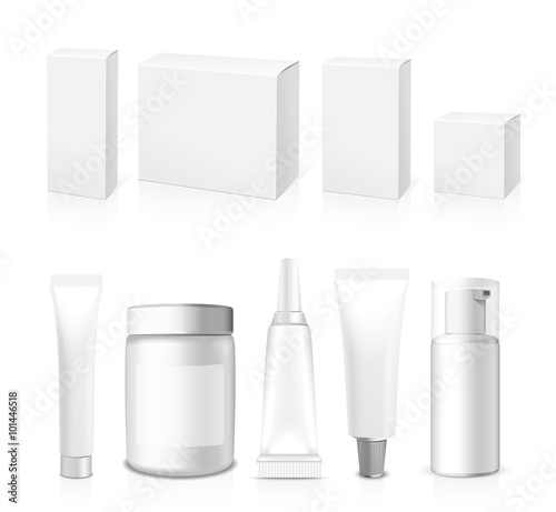 Realistic vector Tubes, Jar And Package.
