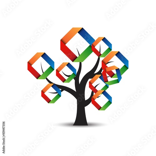 vector logo tree abstract