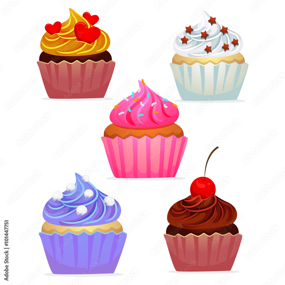 Illustration of Different Cupcakes Illustration of Different Cupcakes