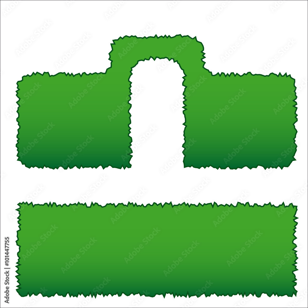 Vector Image Hedge Section two types of hedges of green shrubs, pruning types, vector illustration ...