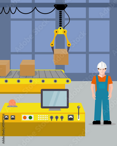 conveyor line packing of production flat style
