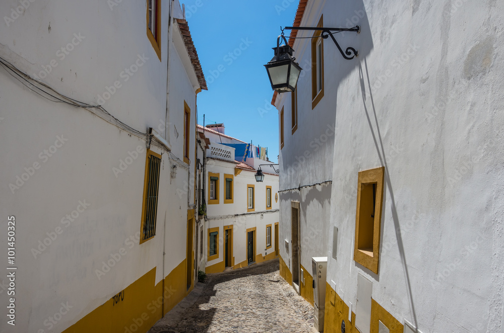 Street in historic centre of Evora

