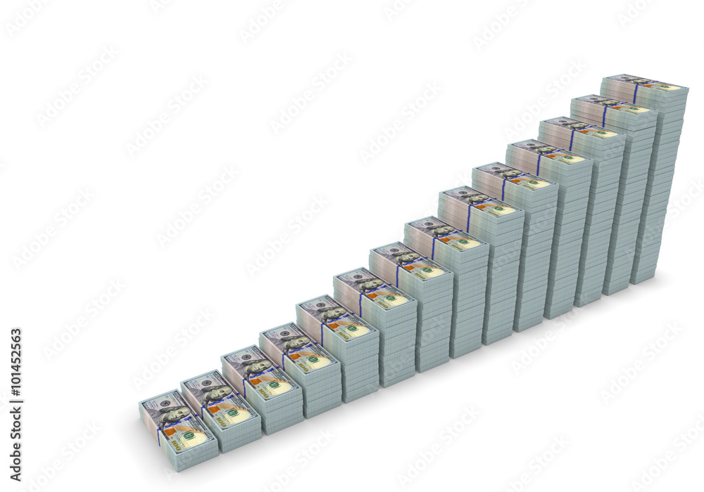 Money stack with blank space for text. Money stack with blank space for text.