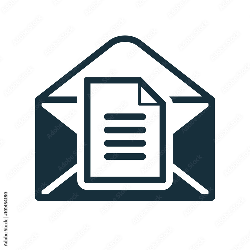 envelope icon flat black open document envelope icon flat black open document