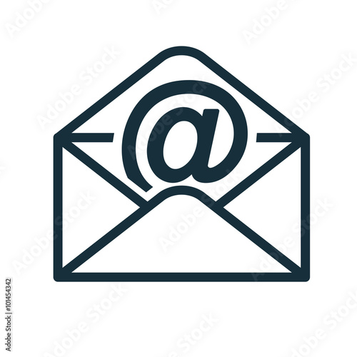 envelope icon flat transparent open email