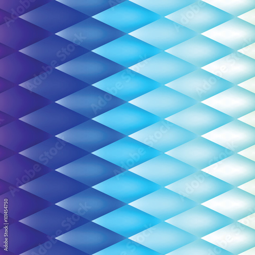 Retro background, pattern rhombs, mesh gradient, transition from light to dark, vector background, blue version