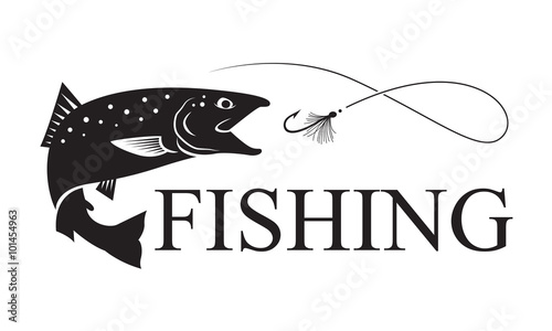 fishing salmon, vector