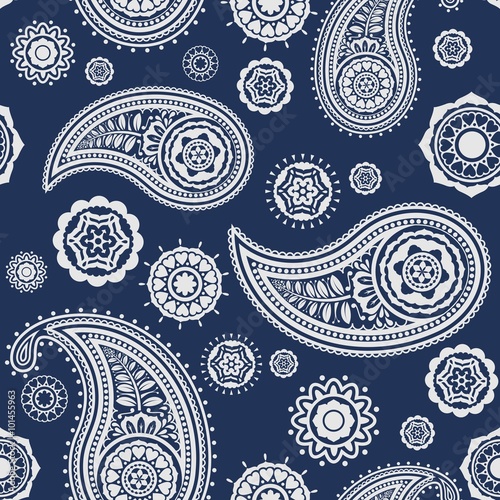 Paisley Seamless Vector Pattern Background