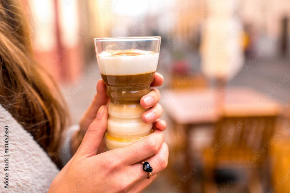 Traditioanl canarian coffee barraquito Traditioanl canarian coffee barraquito