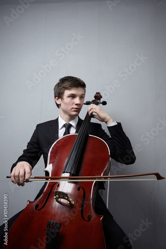 playing the cello closeup