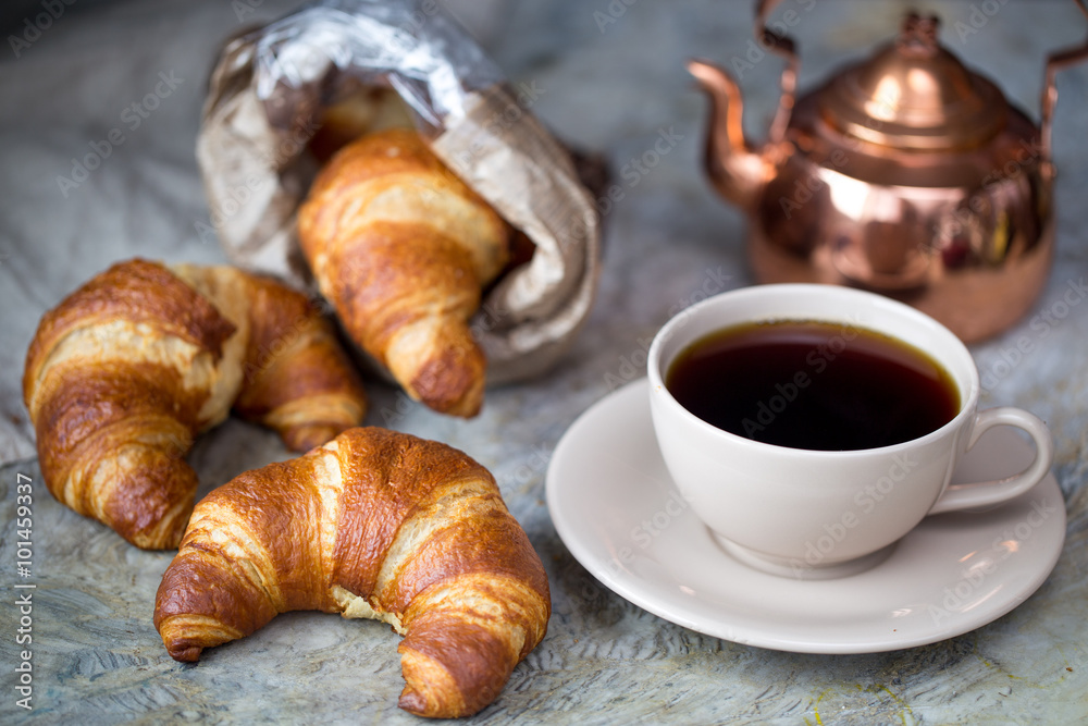 fresh croissants with jam for breakfast fresh croissants with jam for breakfast