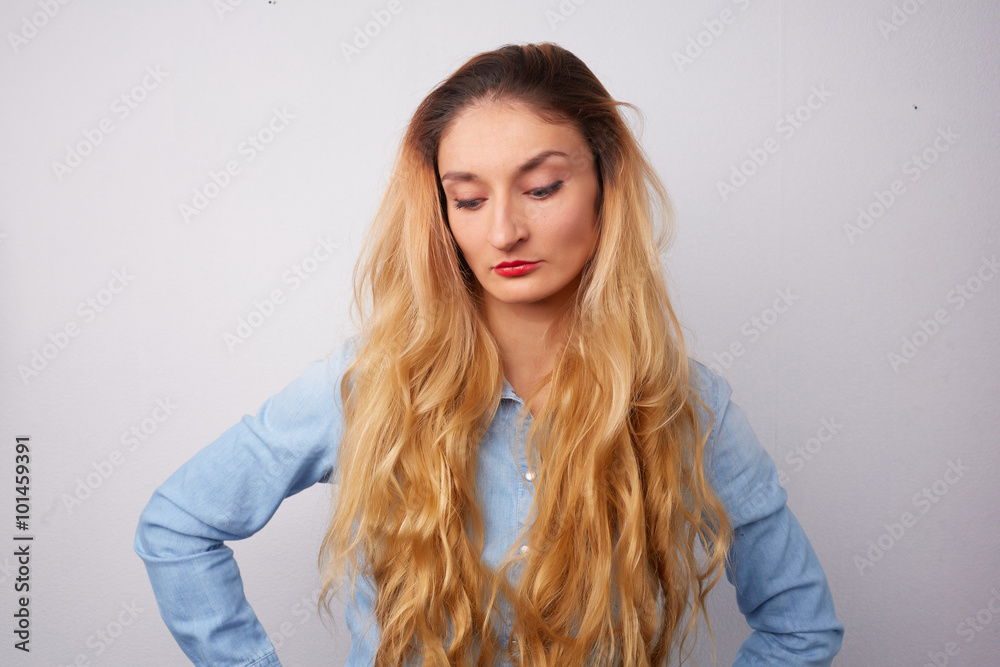 displeased woman in the studio displeased woman in the studio