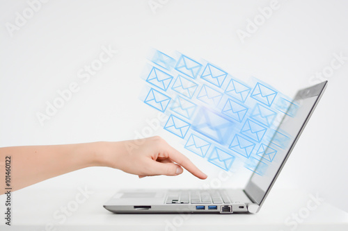 Send e-mails from a laptop or notebook