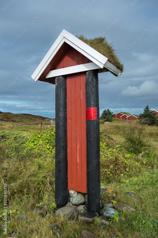old information board in the territory of Hustadvika Guesthouse. Norway old information board in the territory of Hustadvika Guesthouse. Norway