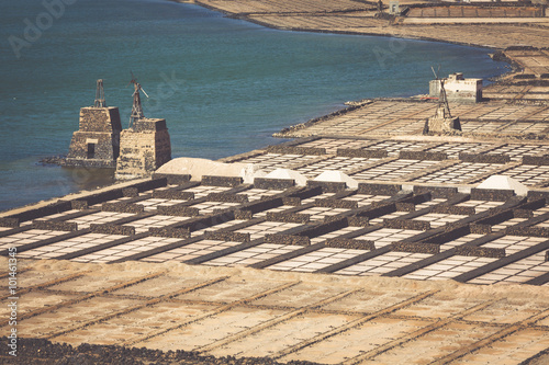 Salt works of Janubio  Lanzarote  Canary Islands