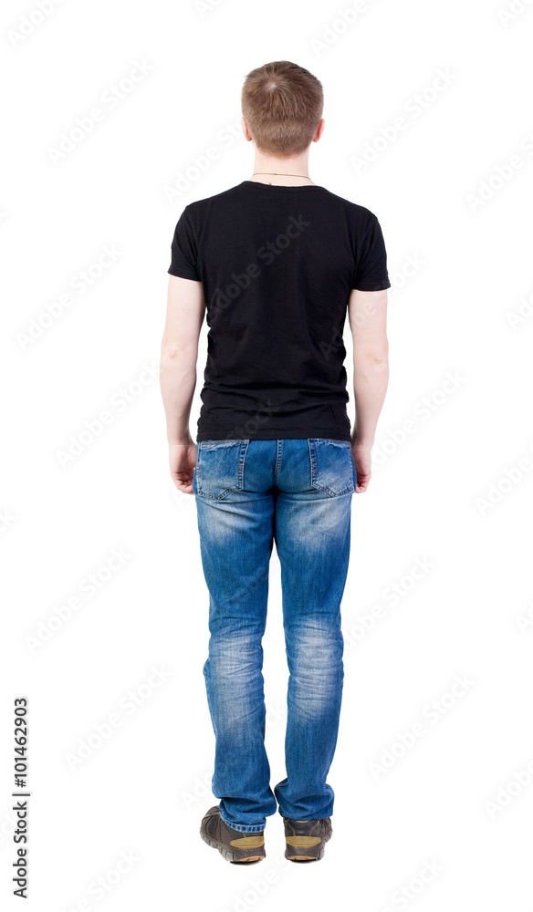 Back view of man in jeans. Back view of man in jeans.