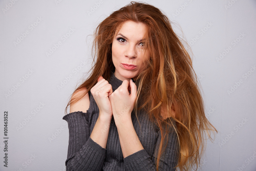 woman pleasantly surprised woman pleasantly surprised