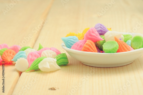 Aalaw thai candy dessert with filter effect retro vintage style photo