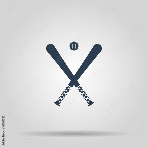Vector crossed baseball bats and ball set