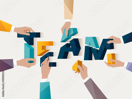 Teamwork concept. Typographic poster.
