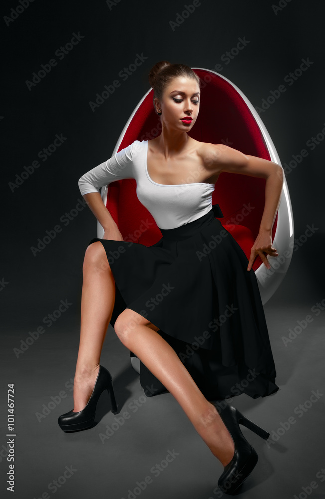 Fashion photo of beautiful lady in elegant dress Fashion photo of beautiful lady in elegant dress
