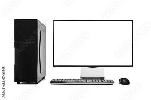 Desktop computer isolated.