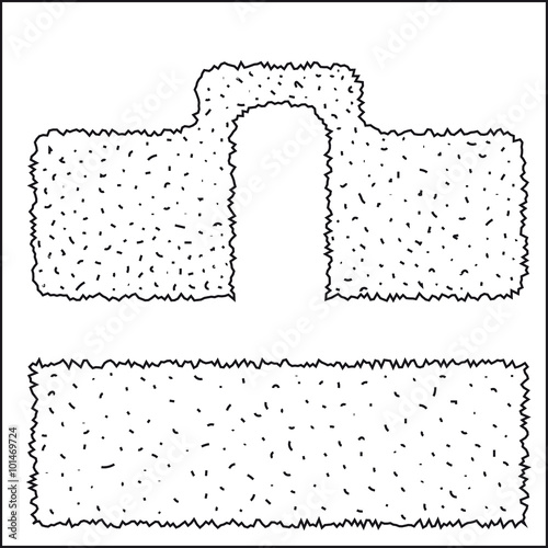 two types of hedges of green shrubs