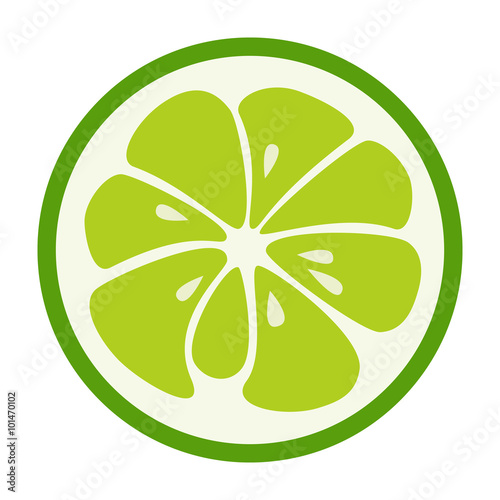 Green lime stylish icon. Juicy fruit logo