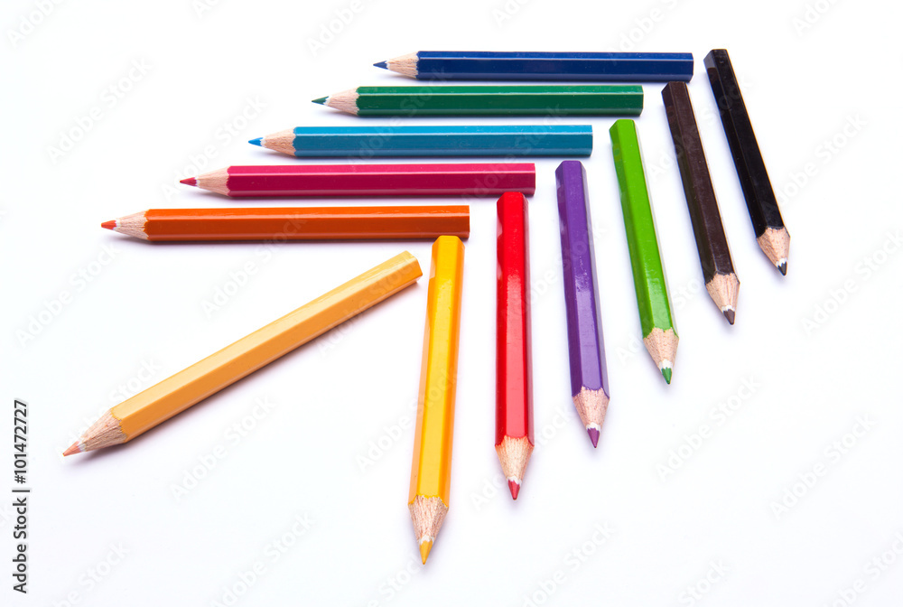 colored pencils on white background colored pencils on white background