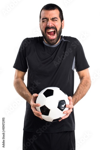 Football player shouting