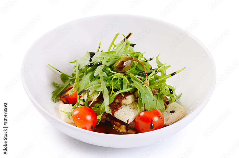 Warm salad with cutting of lamb Warm salad with cutting of lamb