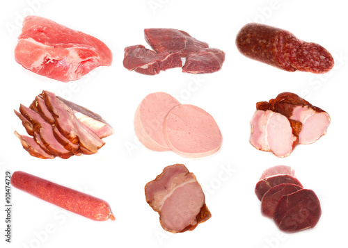 set of meat isolated