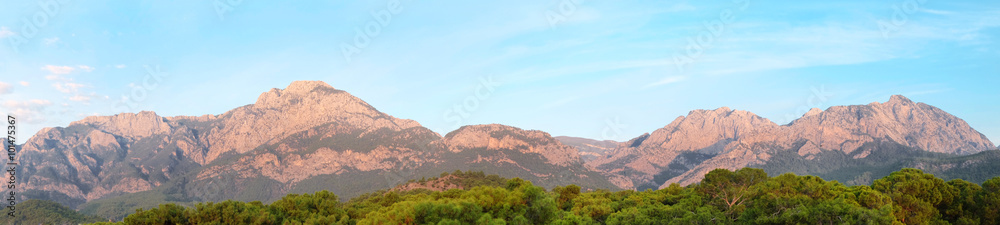 Turkish mountains on the sky background