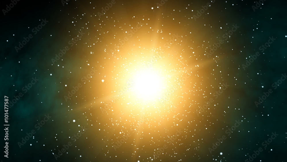 Galaxy Sunshine (24fps). Orbiting through stars around the massive bright center of a galaxy in far off in outer space. Galaxy Sunshine (24fps). Orbiting through stars around the massive bright center of a galaxy in far off in outer space.