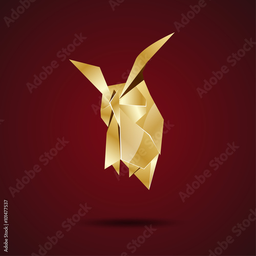vector golden origami owl
