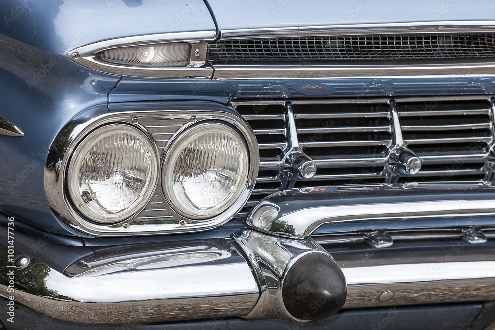 American vintage car, close-up