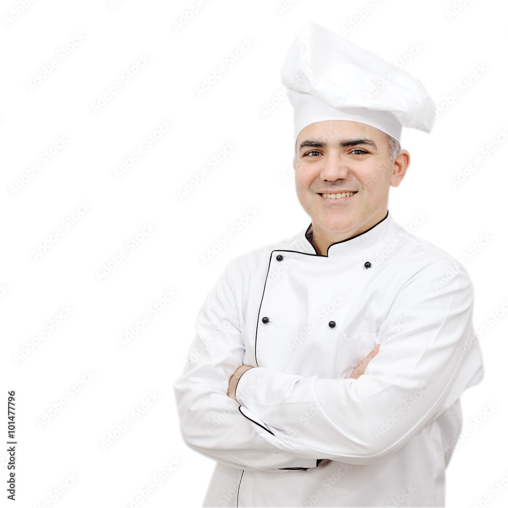 smiling chef isolated on white background