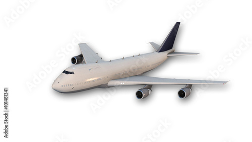 Commercial jumbo jet plane, aircraft isolated on white background © freestyle_images