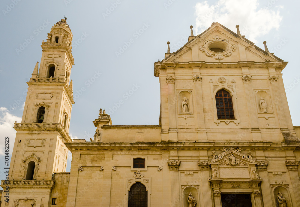 Cathedral of Lecce, masterpiece of baroque art in Salento, Italy