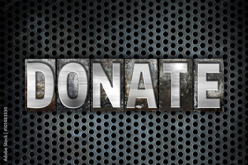 Fotografie Donate Concept Metal Letterpress Type