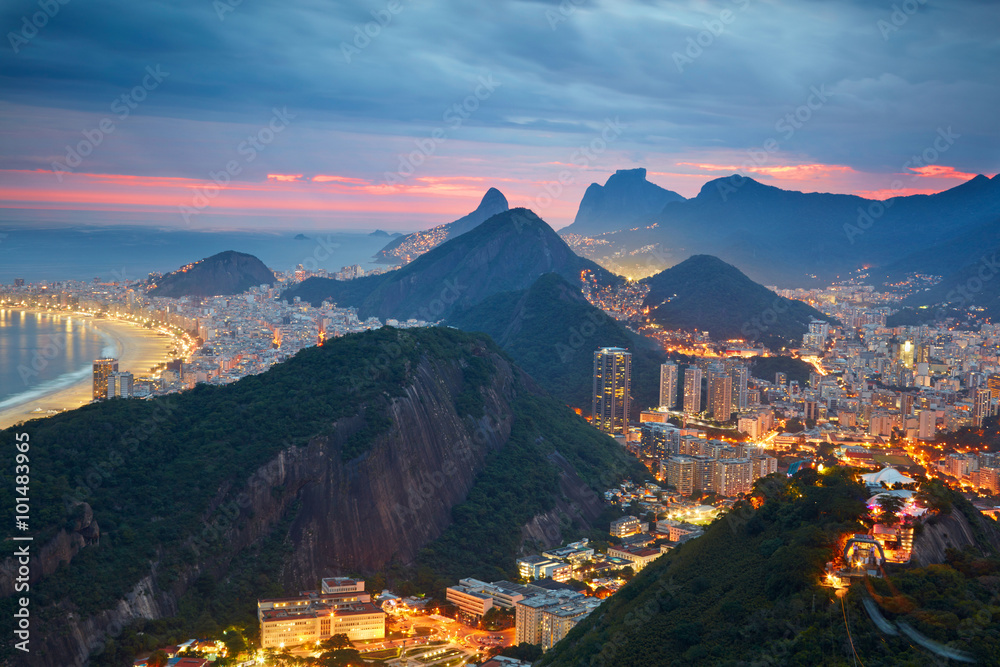 Night view of Rio de Janeiro, Brazil
