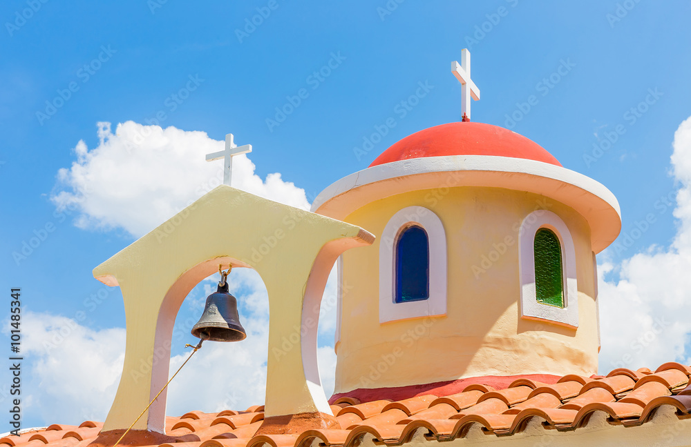 Roof of christianity church in Greece, Europe Roof of christianity church in Greece, Europe