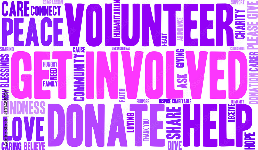 Obraz premium Get Involved Word Cloud