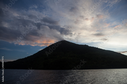 Sunset Over Ganung Api Volcano, Banda Islands photo